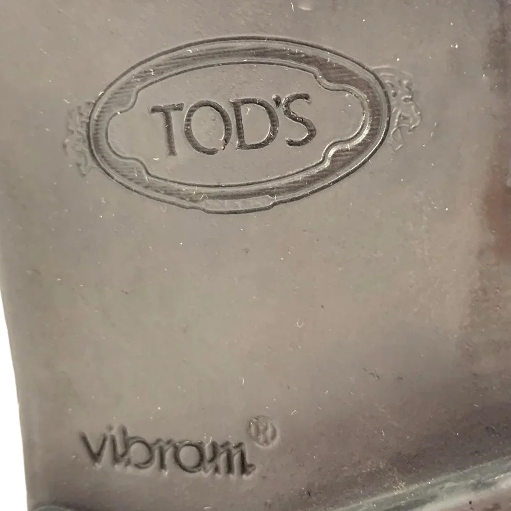 TOD'S Olive Green‎ Italian Leather Vibram Sole Casual Derby